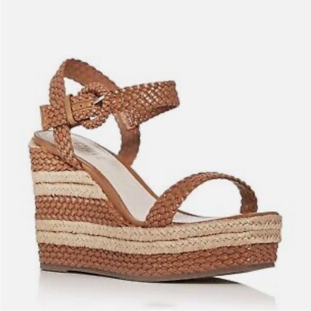 Schutz Nani Brown Jute Braided Wedge Sandal | SZ 7.5